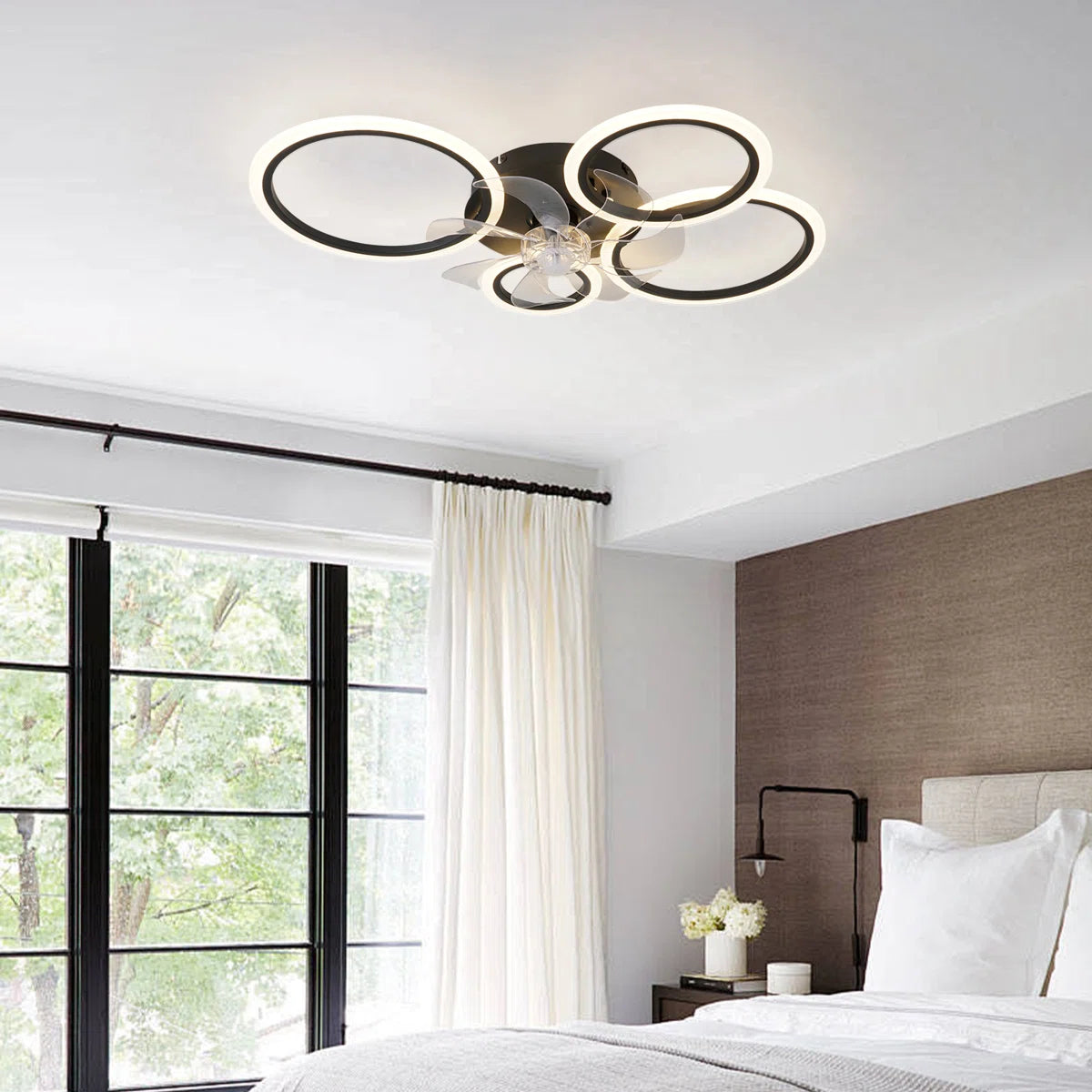 Acea 31.3 '' 7 - Blade Dimmable LED Ceiling Fan with Remote Control and APP