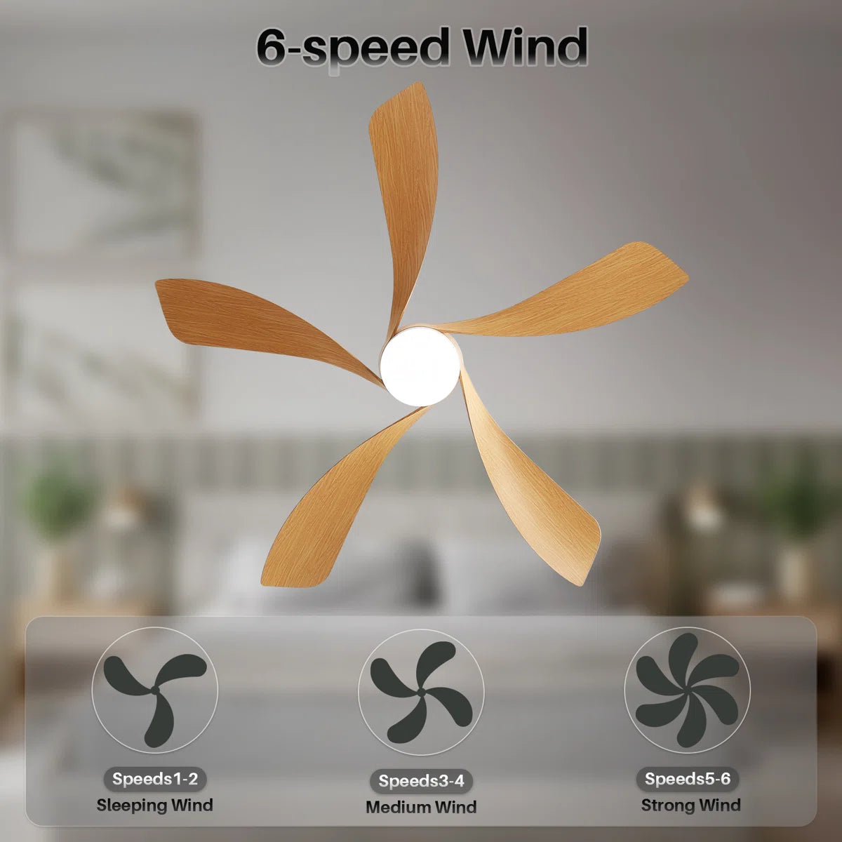 Damecia 52'' Modern Ceiling Fan with LED Light and Remote Control