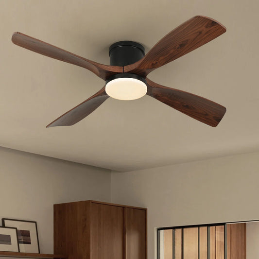 Karlena 54'' Plastic Blades Modern Ceiling Fan with Lights and Remote Control Dimmable 3 Colors 6-Speed Reversible Noiseless Motor